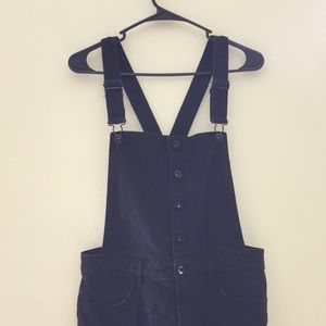 Black jean overalls